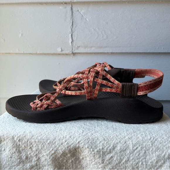 Chaco Women's Double Strap Strappy Sandals - Black and Coral - Picture 11 of 11